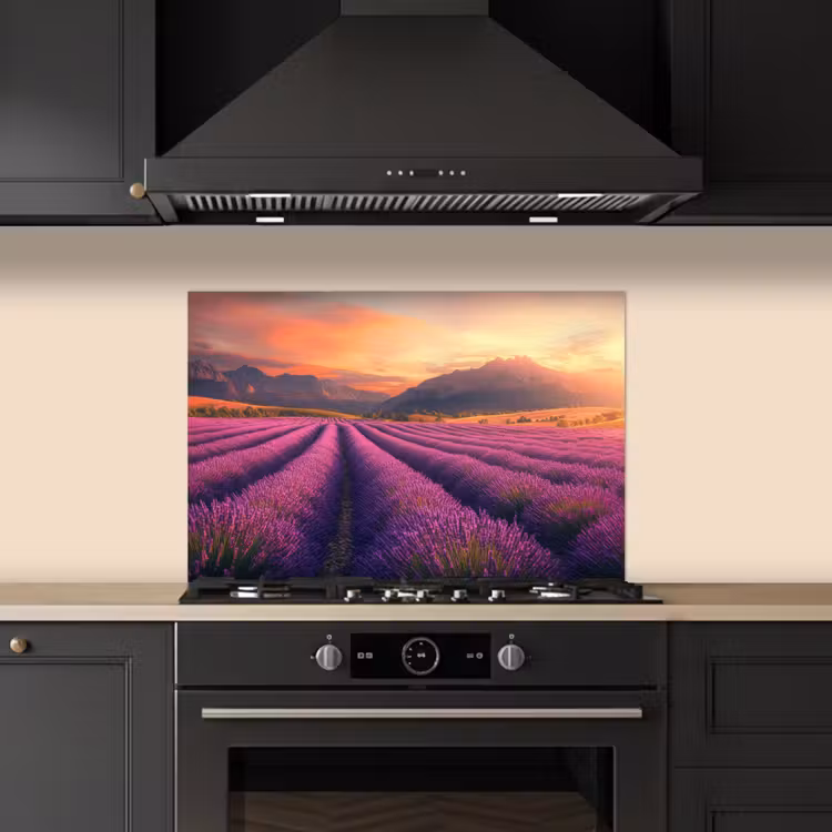 Fond de hotte - Champ de lavande - Coucher de soleil - Violet — 5