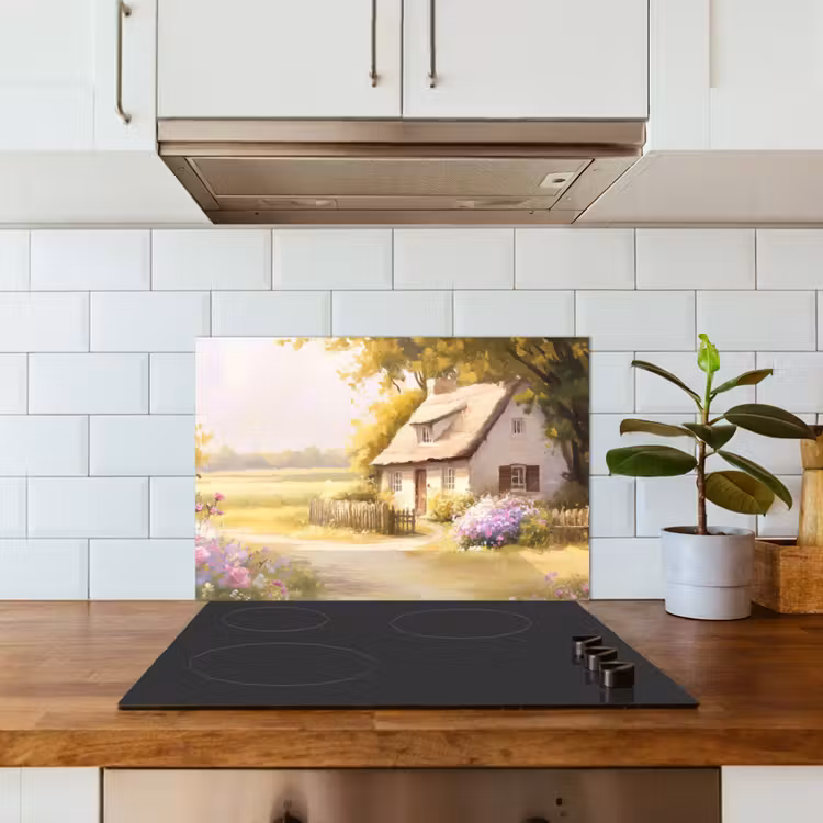 Fond de hotte - Chalet - Bois - Fleurs — 3