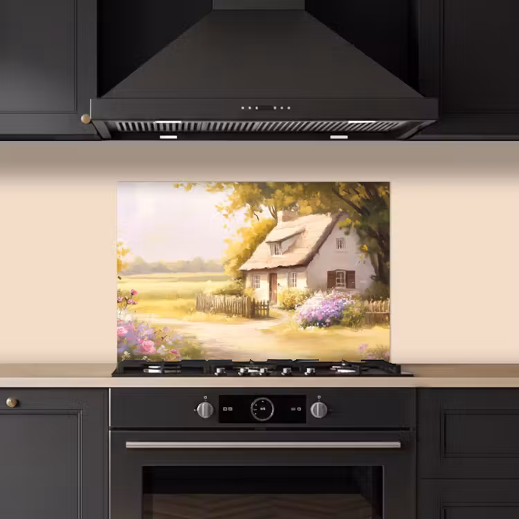Fond de hotte - Chalet - Bois - Fleurs — 5
