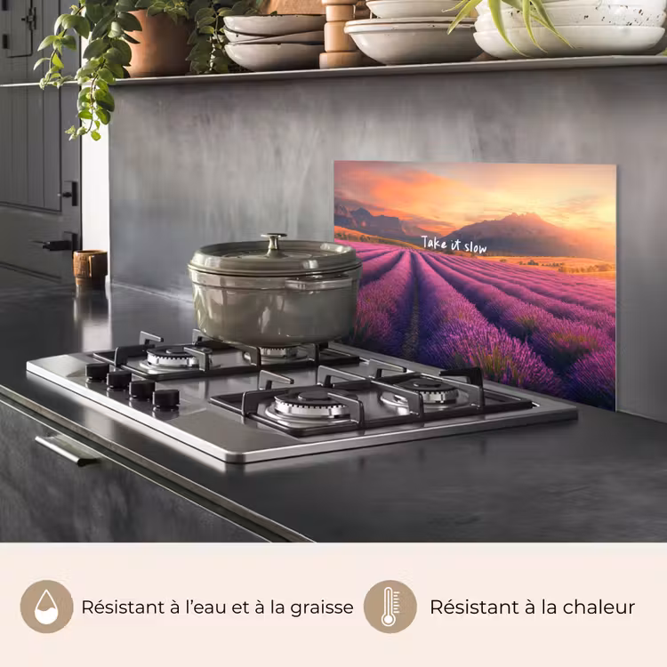 Fond de hotte - Champ de lavande - Citation - Coucher de soleil — 2