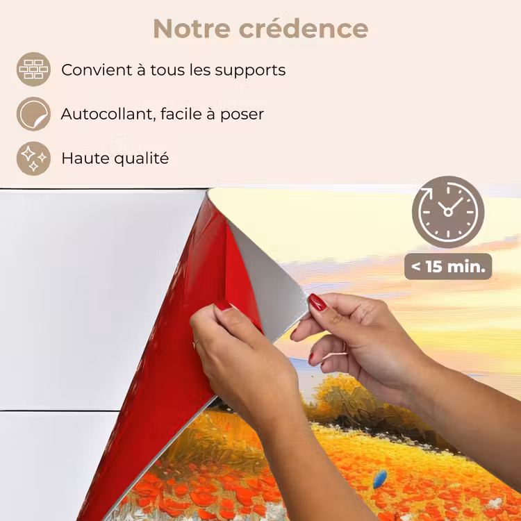 Fond de hotte - Coquelicot - Champ de fleurs - Coloré — 4