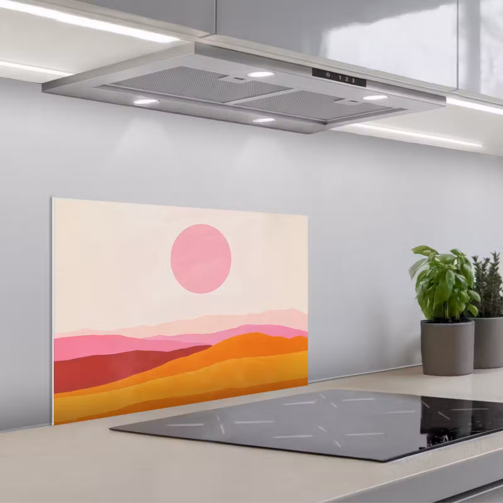 Fond de hotte - Collines - Orange - Soleil - Abstrait — 1