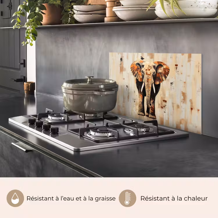 Fond de hotte - Éléphant - Tronc - Mosaïque - Abstrait — 2