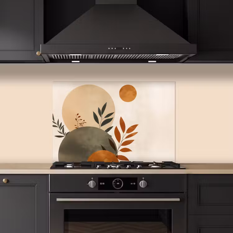 Fond de hotte - Formes - Rondes - Feuilles - Beige — 5