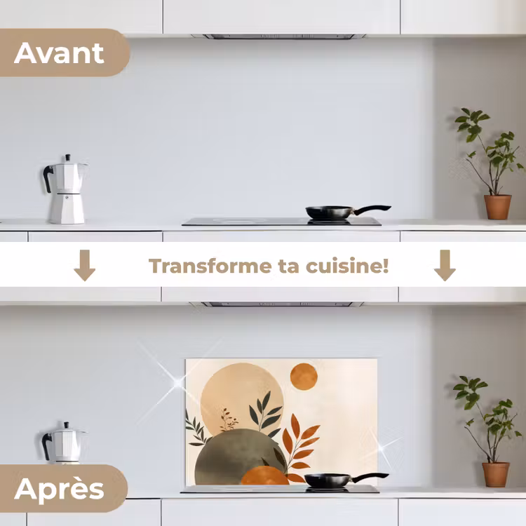 Fond de hotte - Formes - Rondes - Feuilles - Beige — 7