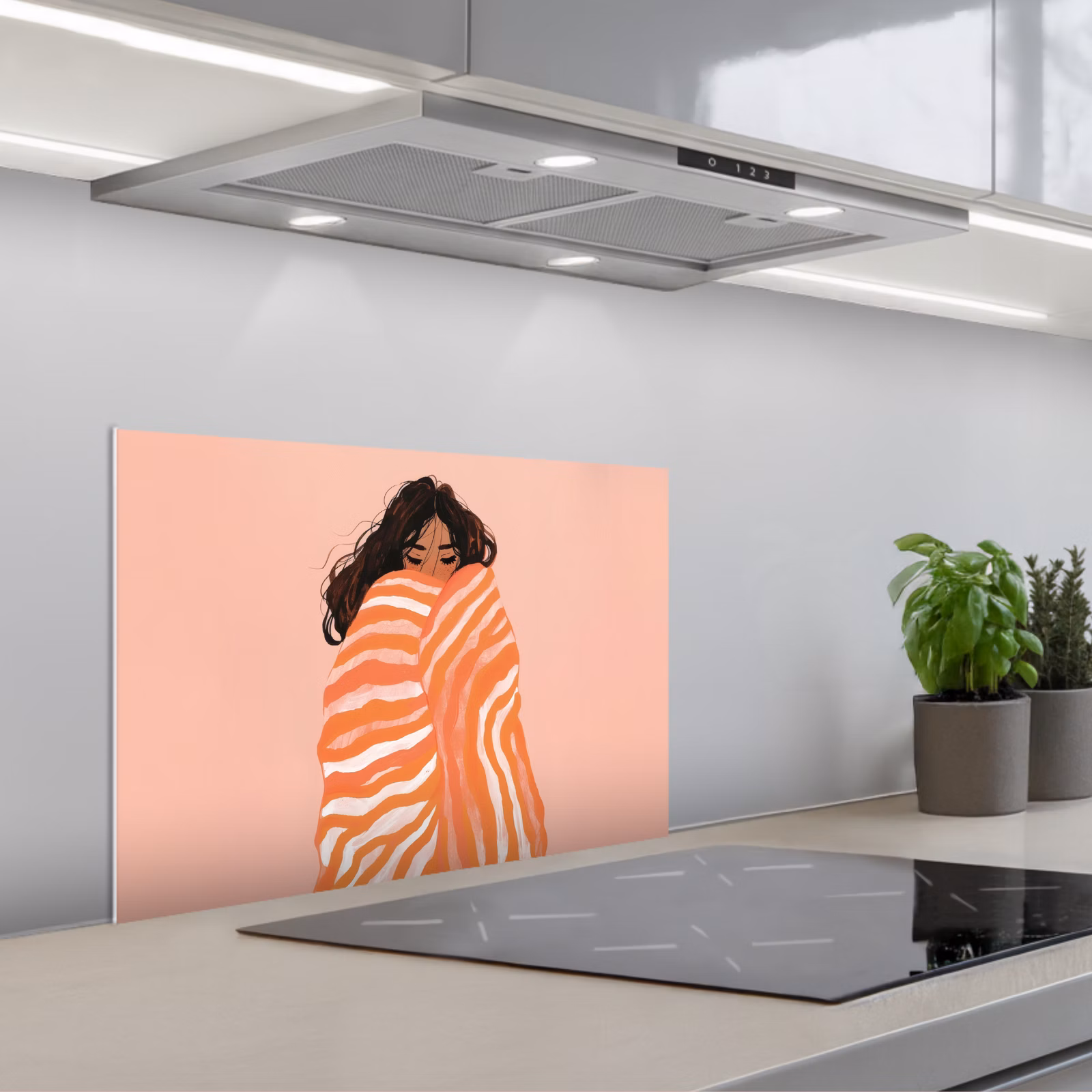 Fond de hotte - Fille - Couverture - Rayée - Orange — 1