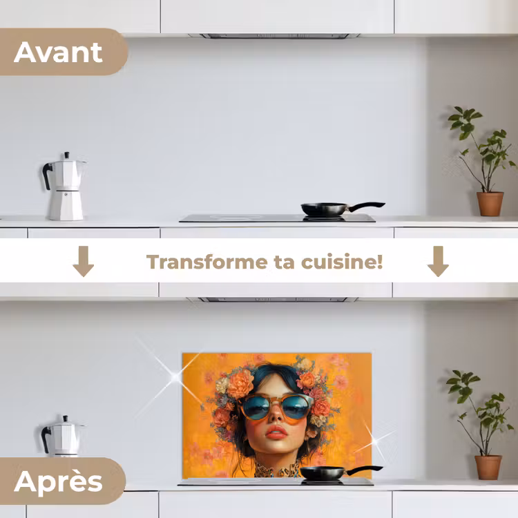 Fond de hotte - Femme - Fleurs - Esthétique - Orange — 7