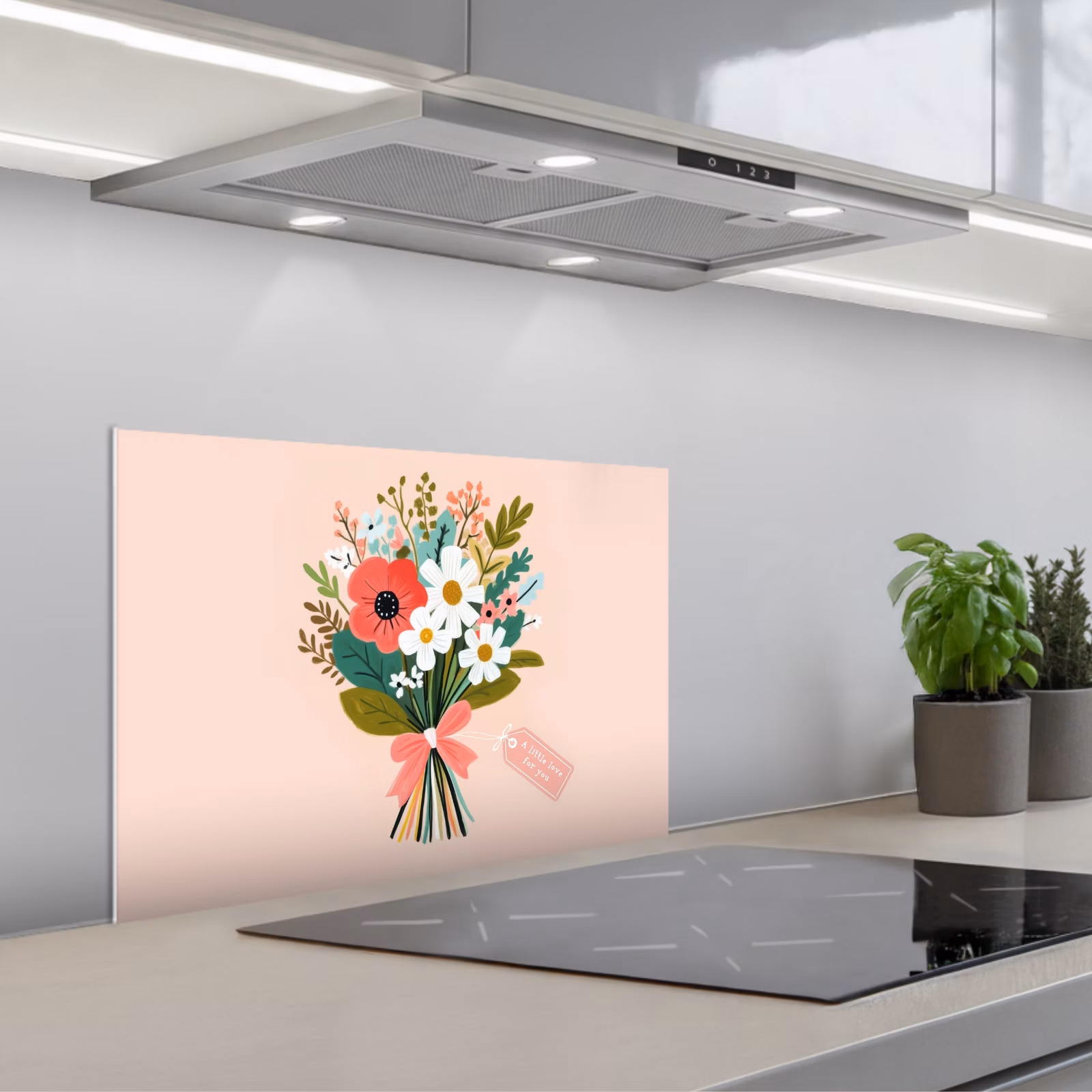 Fond de hotte - Bouquet - Noeud - Carte - Citation — 1