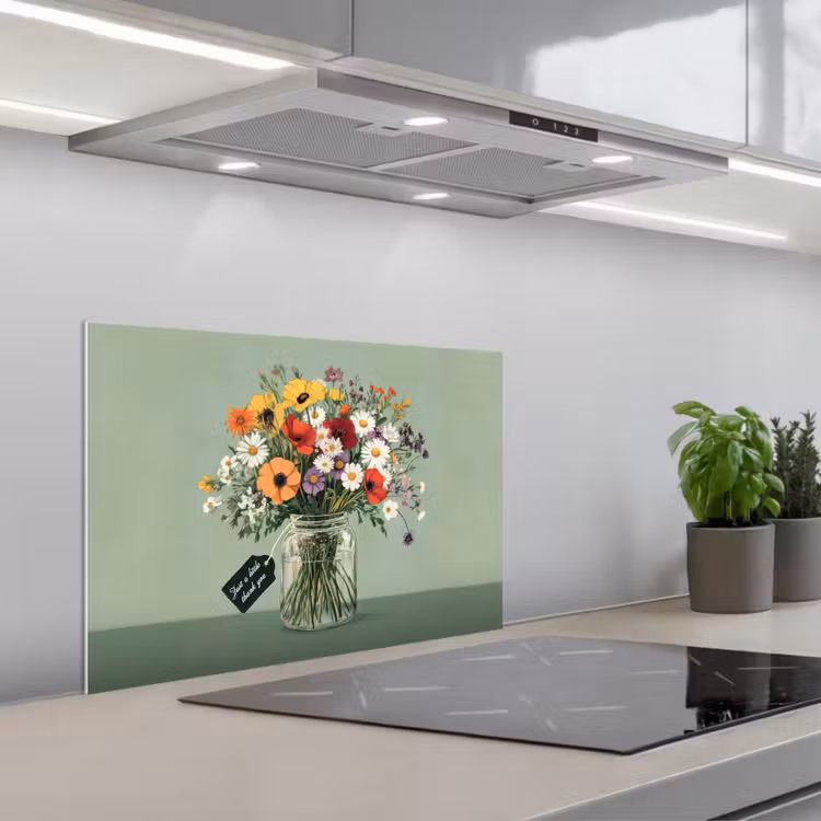 Fond de hotte - Fleurs - Vase - Carte — 1