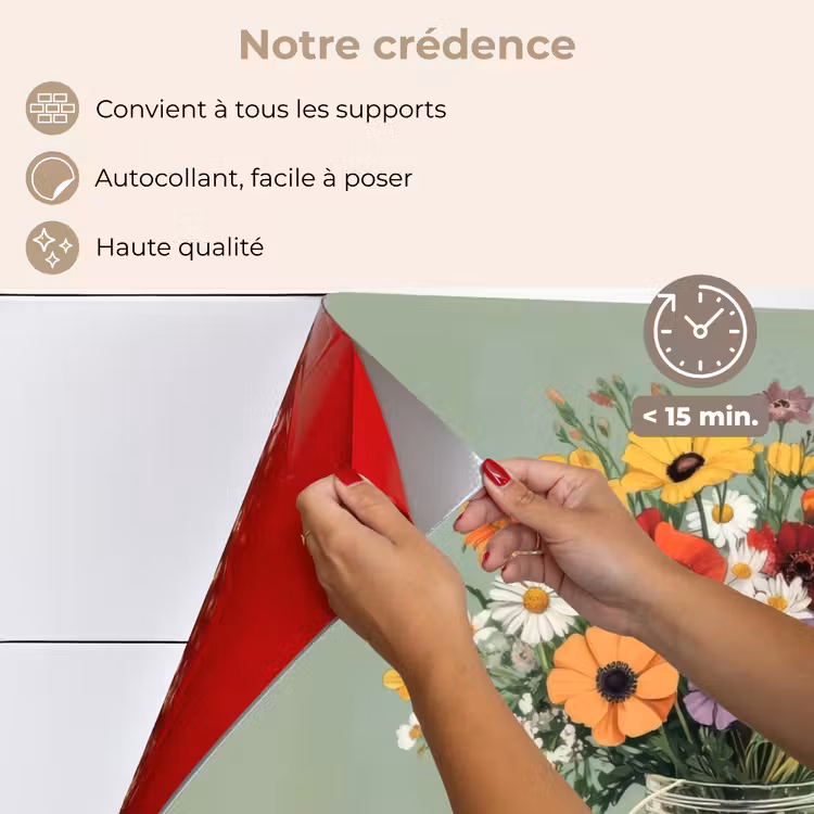 Fond de hotte - Fleurs - Vase - Carte — 4