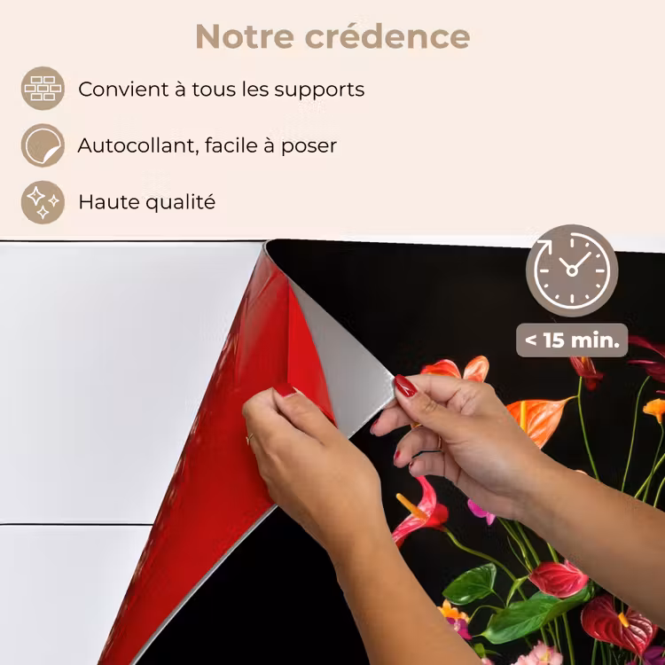 Fond de hotte - Fleurs - vase - coloré — 4