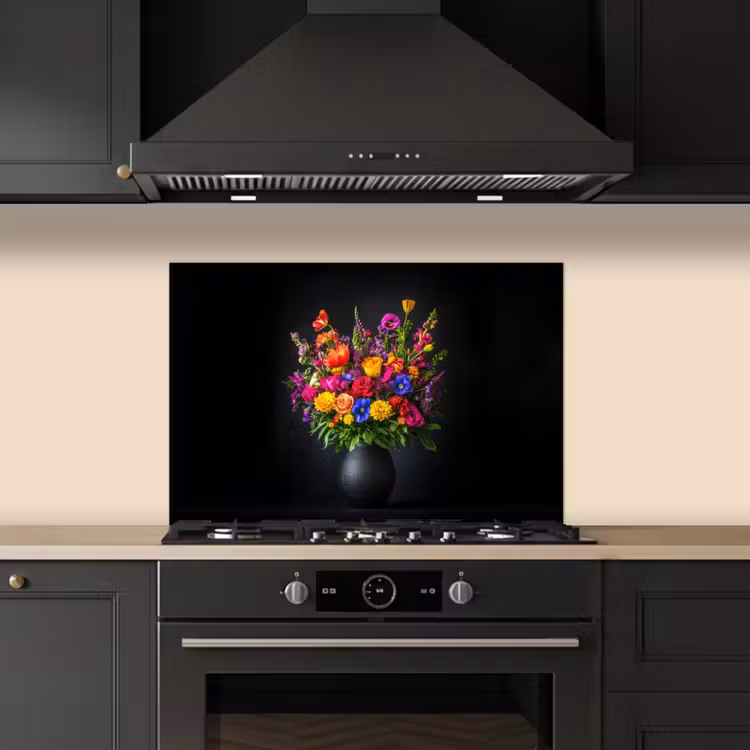 Fond de hotte - Couleurs vives - Fleurs - Vase — 5