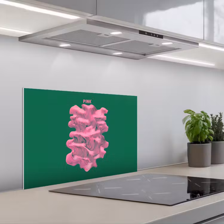 Fond de hotte - Abstrait - Rose - Lignes - Vert — 1