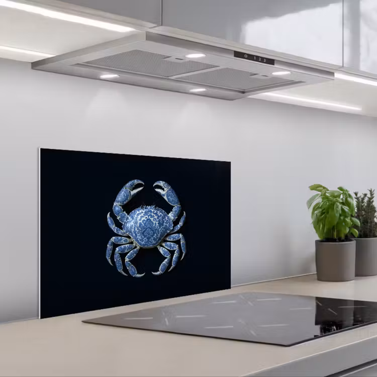 Fond de hotte - Crabe - Bleu de Delft - Animaux — 1