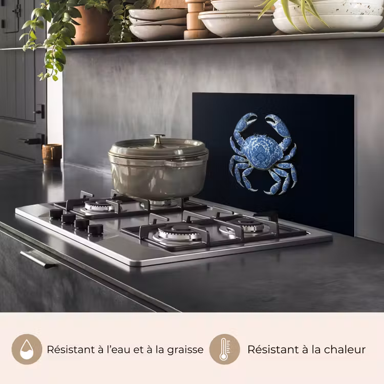 Fond de hotte - Crabe - Bleu de Delft - Animaux — 2