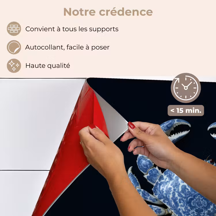 Fond de hotte - Crabe - Bleu de Delft - Animaux — 4