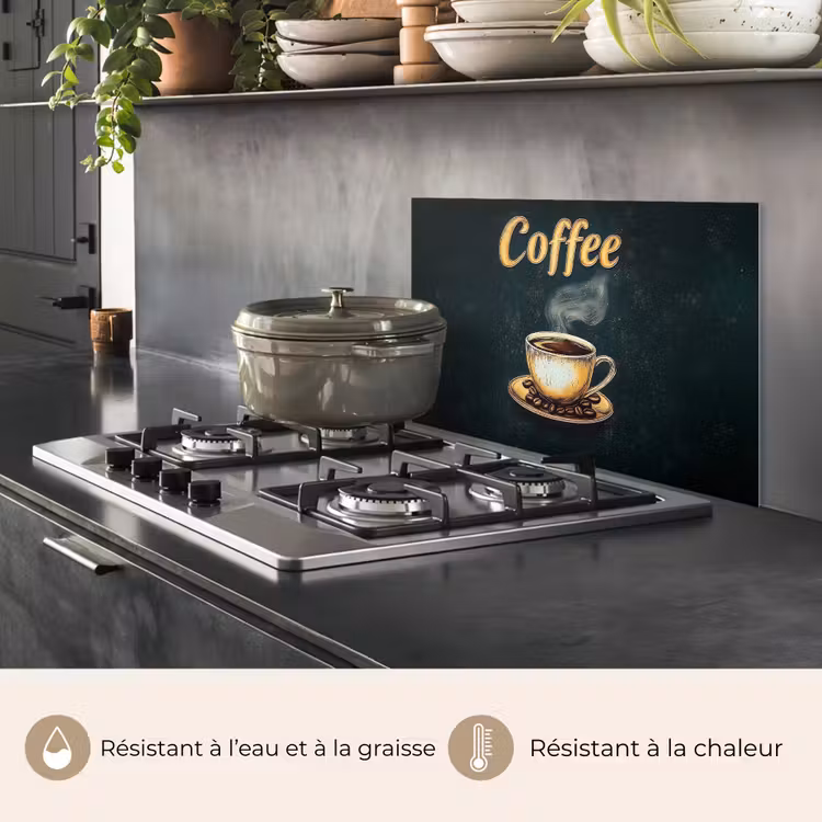 Fond de hotte - Café - Plat - Grains de café - Rétro — 2