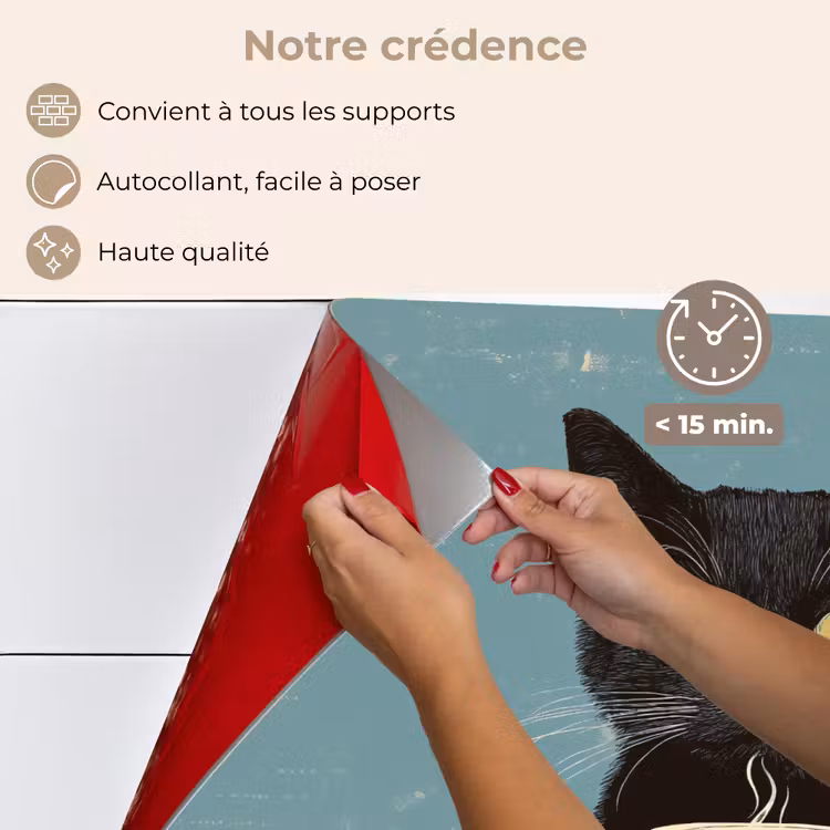 Fond de hotte - Chat - Noir - Café - Minimaliste — 4