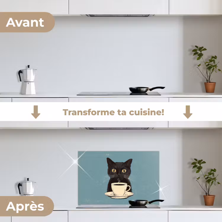 Fond de hotte - Chat - Noir - Café - Minimaliste — 7