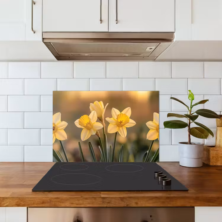 Fond de hotte - Fleurs - Jaune - Flou — 3