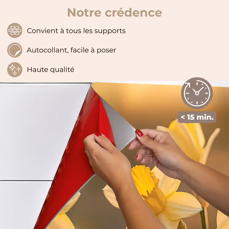 Fond de hotte - Fleurs - Jaune - Flou — 4