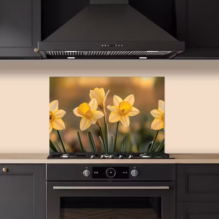 Fond de hotte - Fleurs - Jaune - Flou — 5