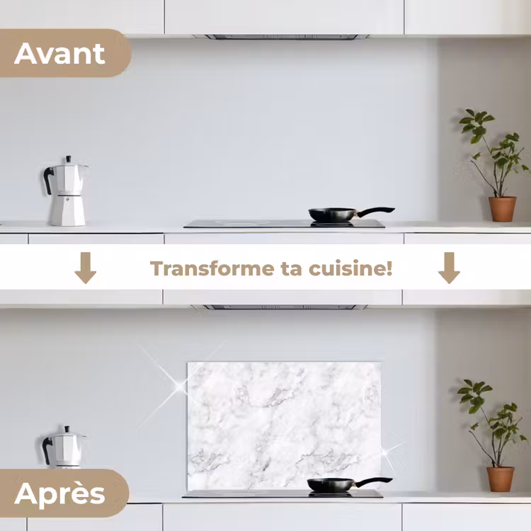 Fond de hotte - Classique - Marbre - Veines - Gris — 7