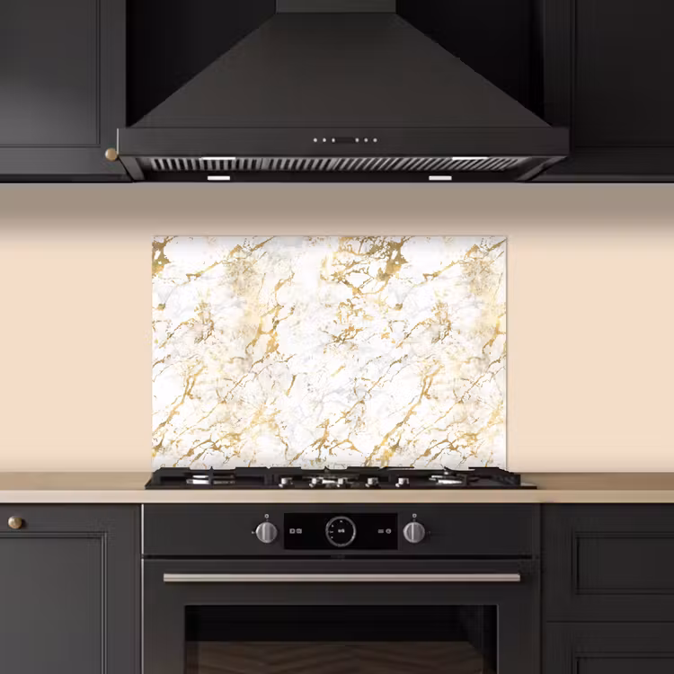 Fond de hotte - Éclats d'or - Blanc - Marbre — 5