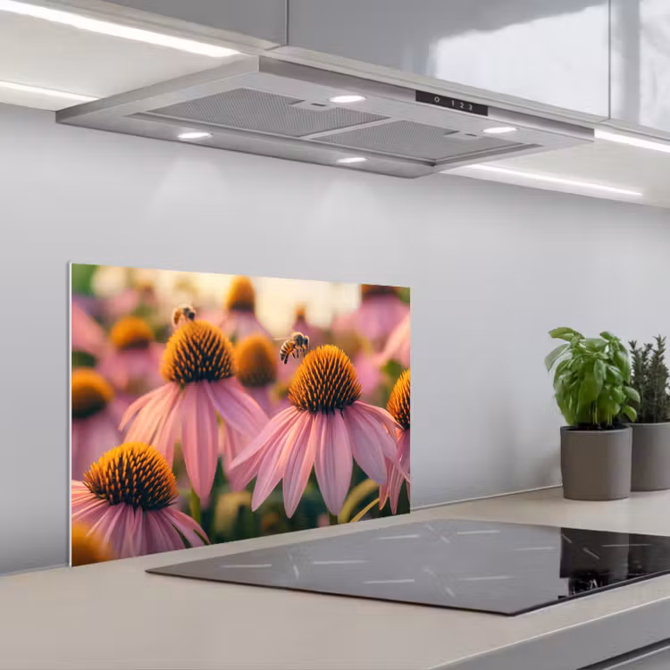 Fond de hotte - Fleurs - Pourpre - Abeilles — 1