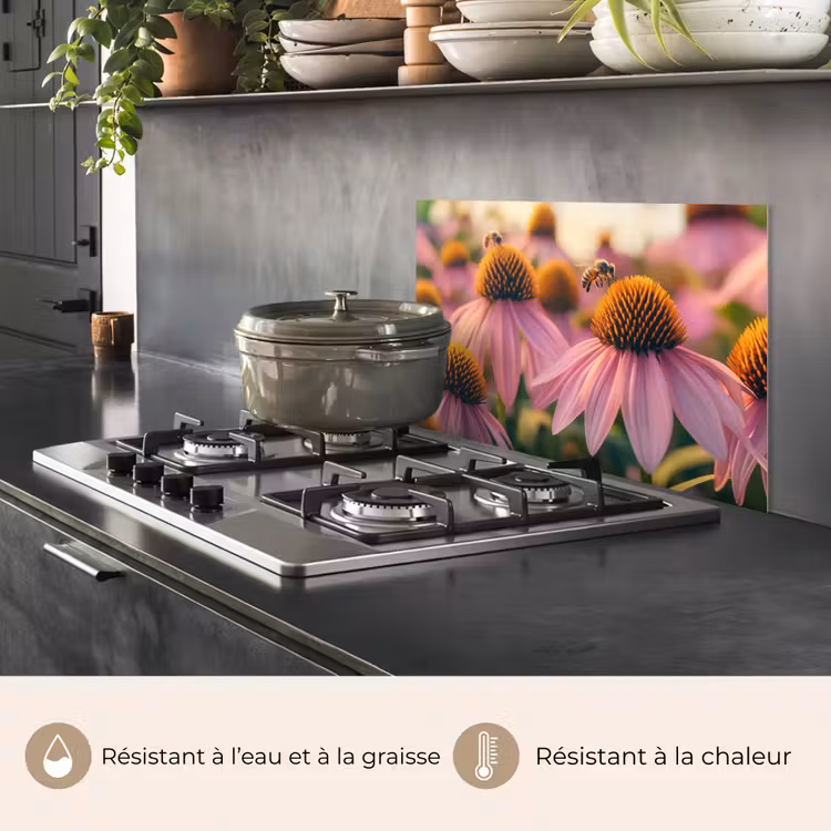 Fond de hotte - Fleurs - Pourpre - Abeilles — 2