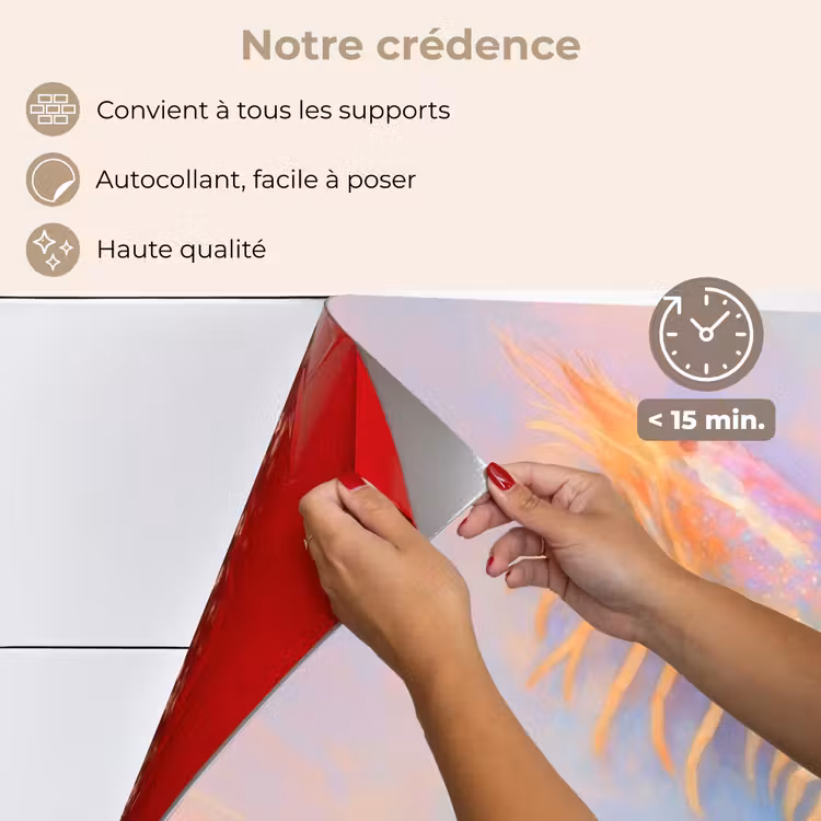 Fond de hotte - Crevette - Structure subtile - Bleu - Rose — 4