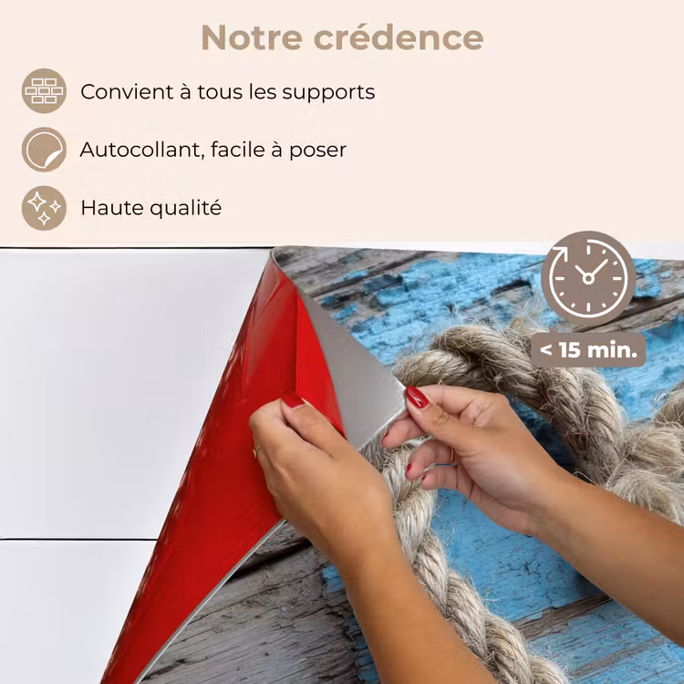 Fond de hotte - Coeur - Corde - Bois - Rustique — 4