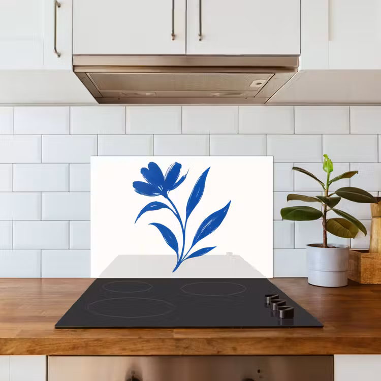 Fond de hotte - Fleur - Pétales - Minimaliste - Bleu — 3