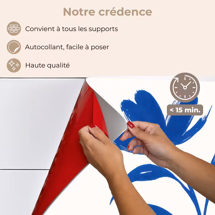 Fond de hotte - Fleur - Pétales - Minimaliste - Bleu — 4