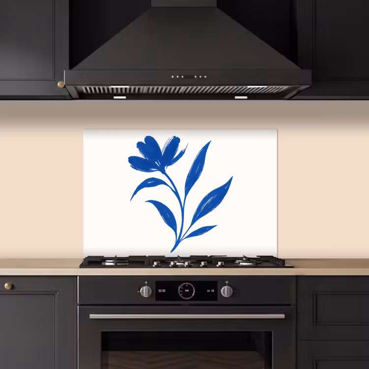 Fond de hotte - Fleur - Pétales - Minimaliste - Bleu — 5