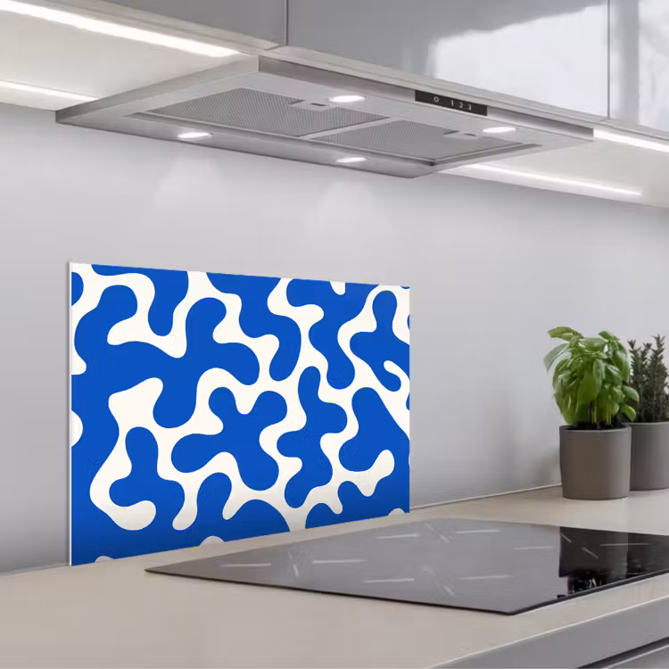 Fond de hotte - Formes - Abstrait - Bleu - Vagues — 1