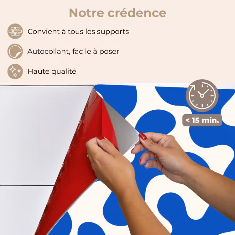 Fond de hotte - Formes - Abstrait - Bleu - Vagues — 4