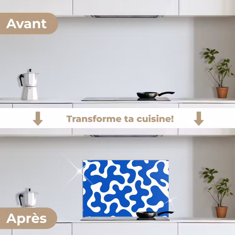 Fond de hotte - Formes - Abstrait - Bleu - Vagues — 7