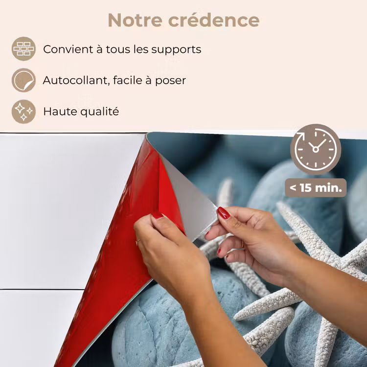 Fond de hotte - Étoile de mer - Pierres - Blanc — 4