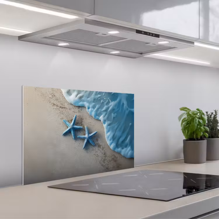 Fond de hotte - Étoile de mer - Sable - Mer - Bleu — 1