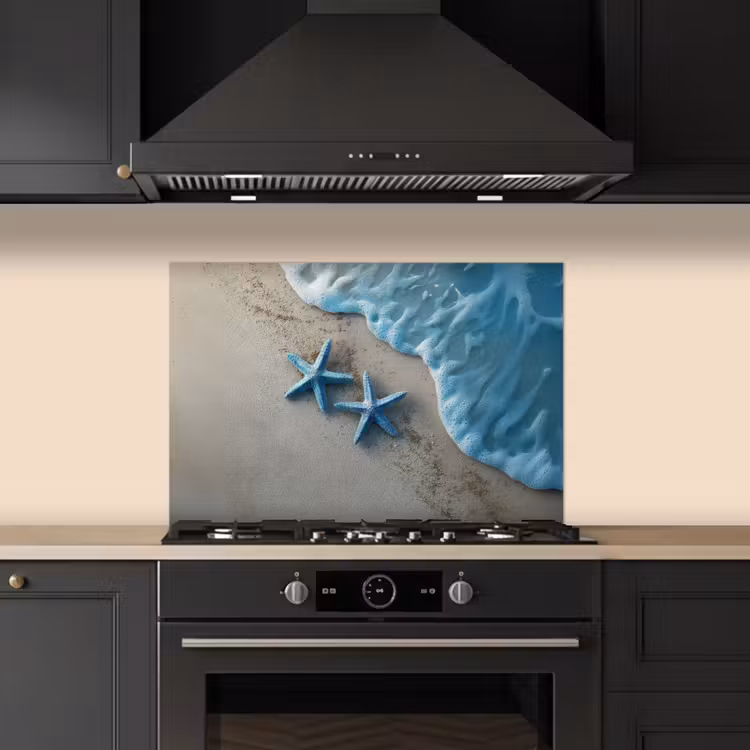 Fond de hotte - Étoile de mer - Sable - Mer - Bleu — 5