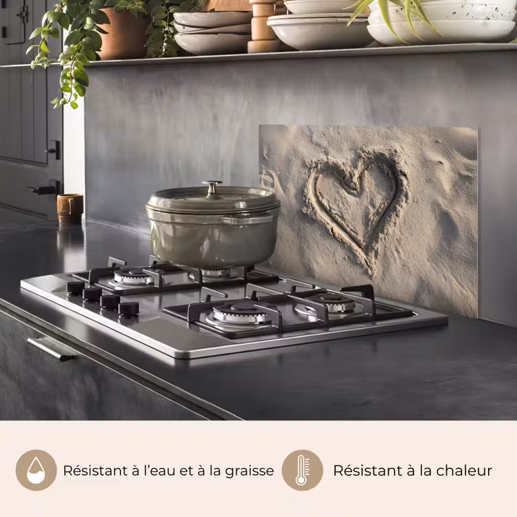 Fond de hotte - Forme de coeur - Signé - Beige - Sand — 2
