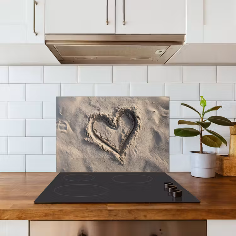 Fond de hotte - Forme de coeur - Signé - Beige - Sand — 3