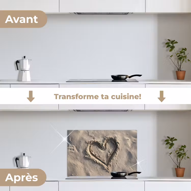 Fond de hotte - Forme de coeur - Signé - Beige - Sand — 7