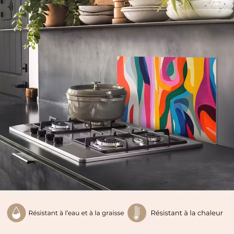 Fond de hotte - Abstrait - coloré - vagues - lignes — 2