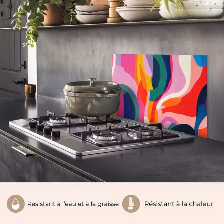 Fond de hotte - Formes - Ondulé - Abstrait - Rose vif — 2