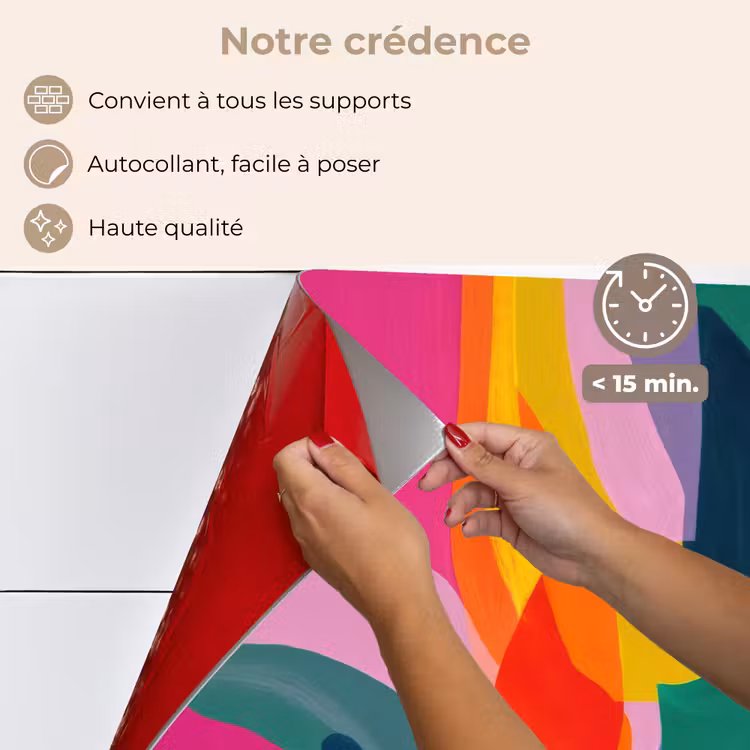 Fond de hotte - Formes - Ondulé - Abstrait - Rose vif — 4