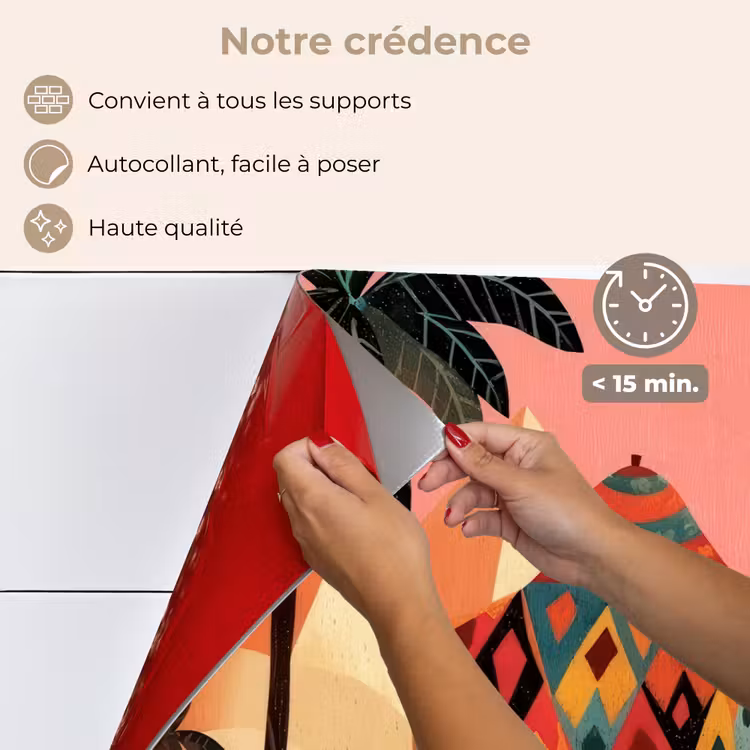 Fond de hotte - Chameau - Pyramides - Soleil rouge — 4