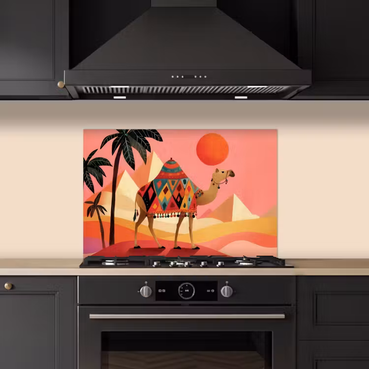 Fond de hotte - Chameau - Pyramides - Soleil rouge — 5