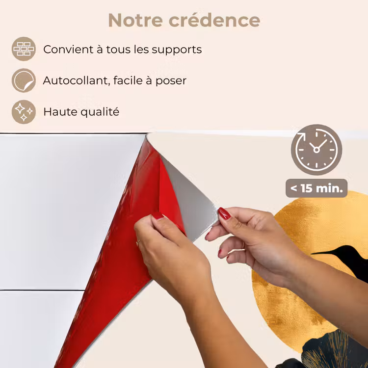 Fond de hotte - Colibri noir - Fleur - Cercle d'or — 4
